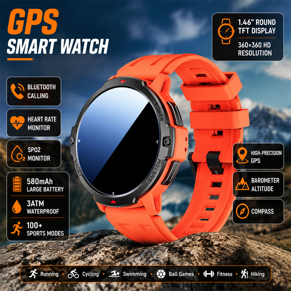 Smartwatch Timex Watches For Women - NEW 6-Axis Gyroscope Military GPS Smartwatch