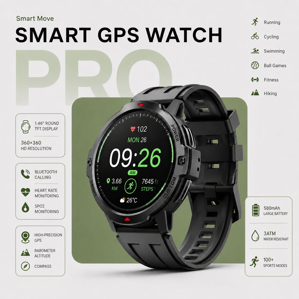Smartwatch Timex Watches For Women - NEW 1.46 Inches Military GPS Smartwatch