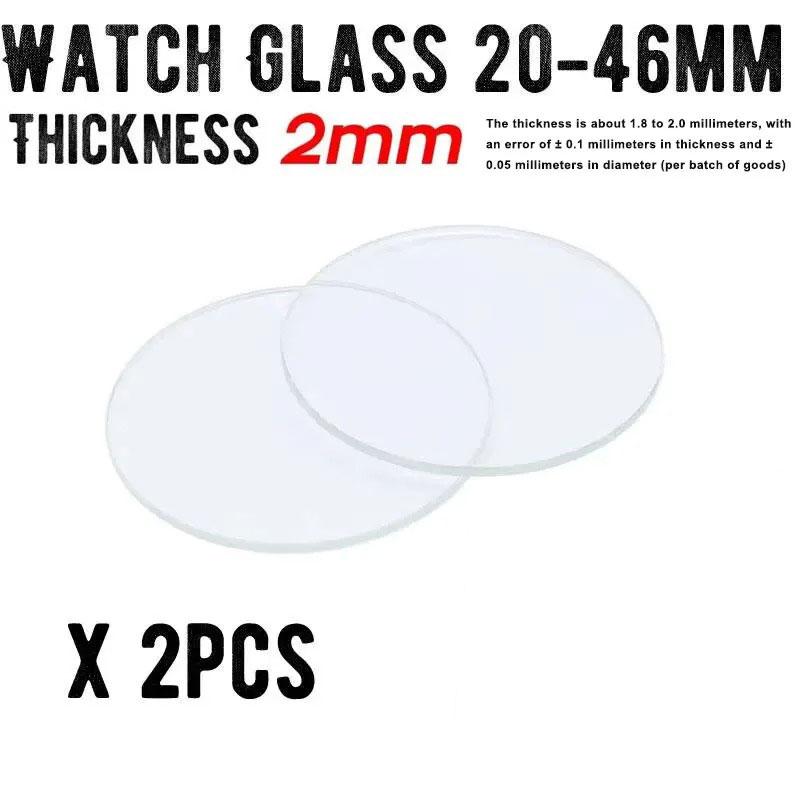 Watch Crystal Replacement - 【2PCS】Thickness 2.0mm Round Watch Glass 20mm