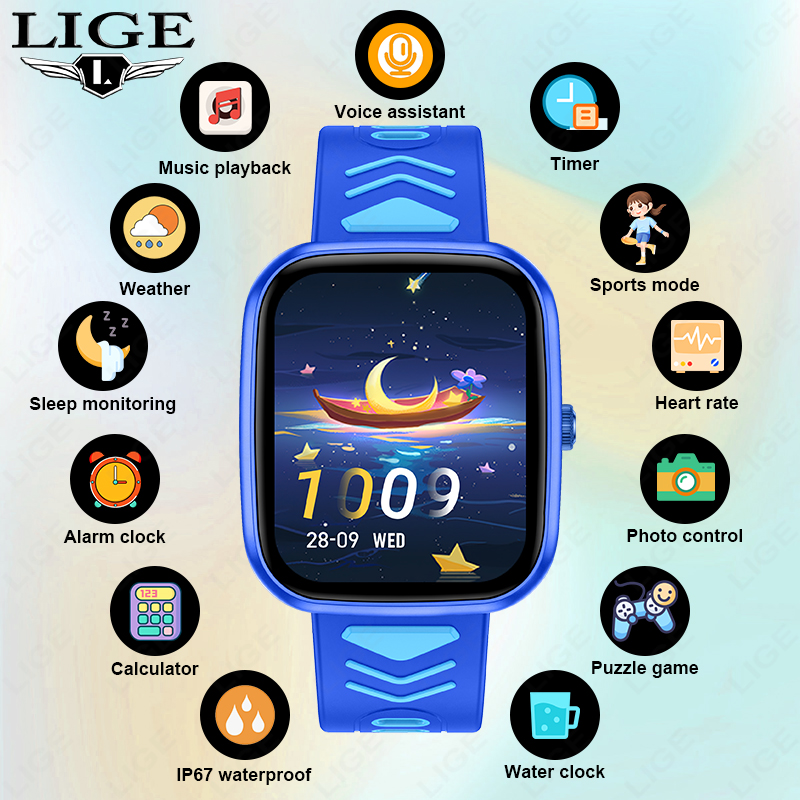 Smartwatch Watches Birthday Gift For Girls - LIGE Kids Smartwatch Game Waterproof Electronics