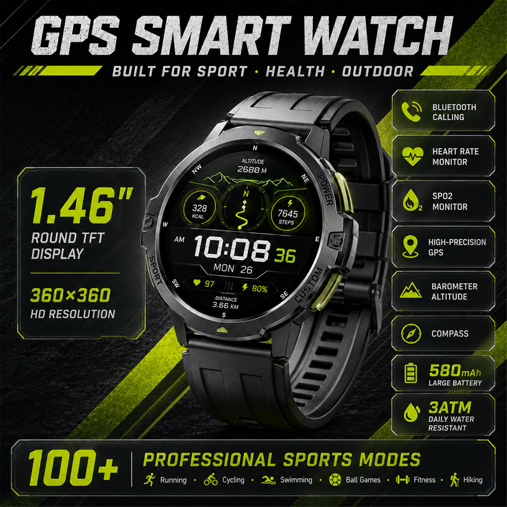 Smartwatch Timex Watches For Women - NEW Military GPS Smartwatch 3ATM Waterproof