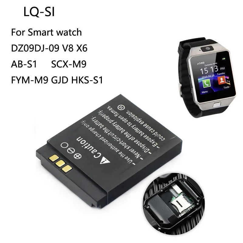 1-100PCS LQS1 3.7V 380mAh Smar - Watch V8 评论和价格