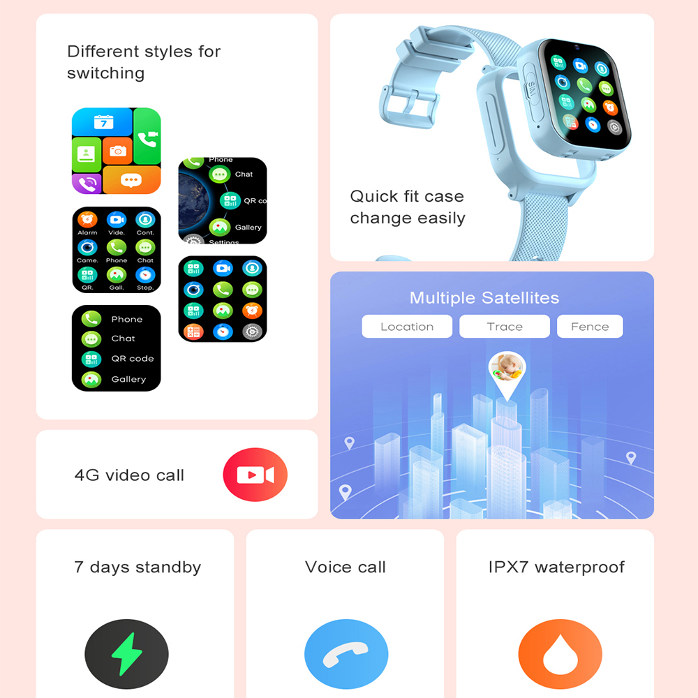 Smart Watch Kids 4G GPS WIFI V - Smartwatch Watches For Kid Boy Waterproof 评论和价格