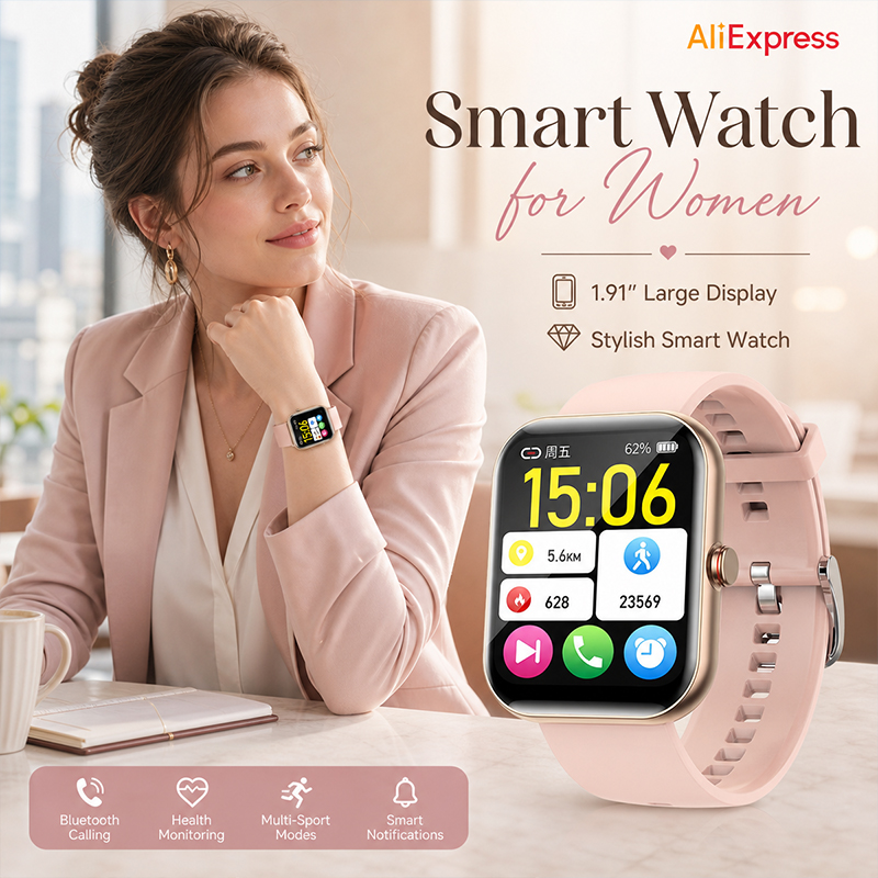 Women Smart Watch BT Call Hear - Smartwatch Ladies Watches For Women 评论和价格