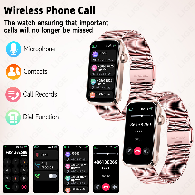 LIGE 1.47'' Smart Watch Women  - Smartwatch Ladies Watches For Women 评论和价格