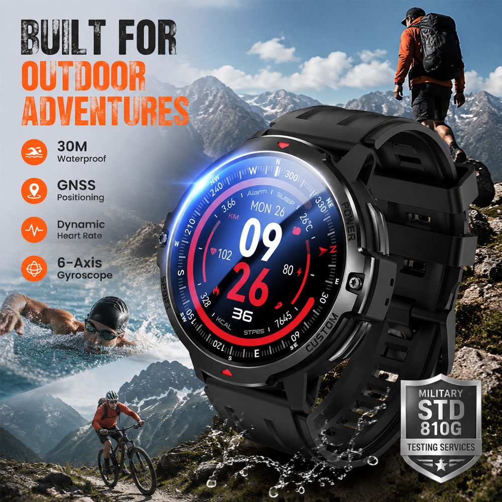 NEW 6-Axis Gyroscope Military  - Smartwatch Timex Watches For Women 评论和价格
