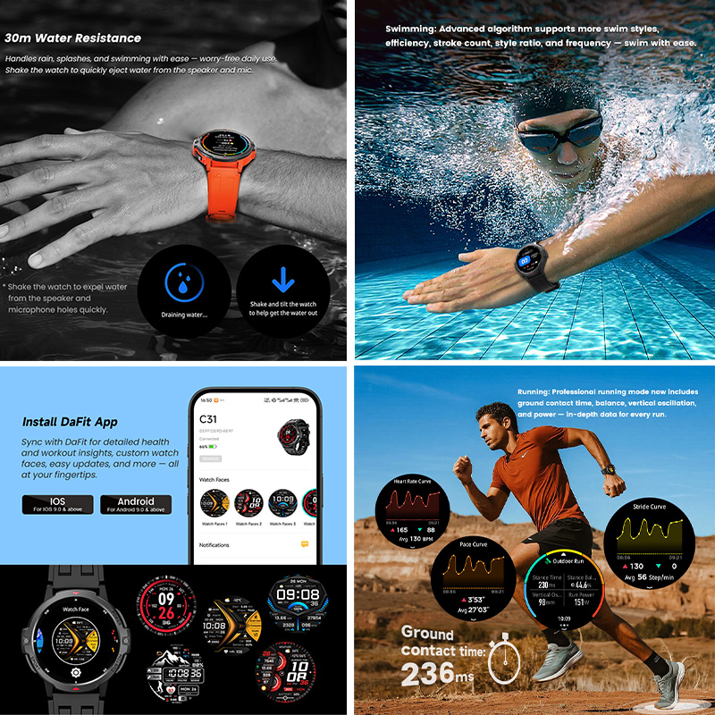 NEW 6-Axis Gyroscope Military  - Smartwatch Timex Watches For Women 评论和价格