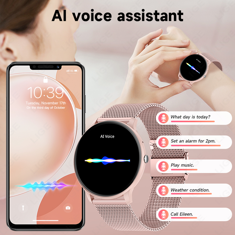 LIGE Waterproof Women Smart Wa - Smartwatch Ladies Watches For Women 评论和价格