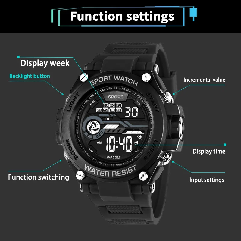 YIKAZE Men's Sports Watch Wate - Tide Watch Surf 评论和价格
