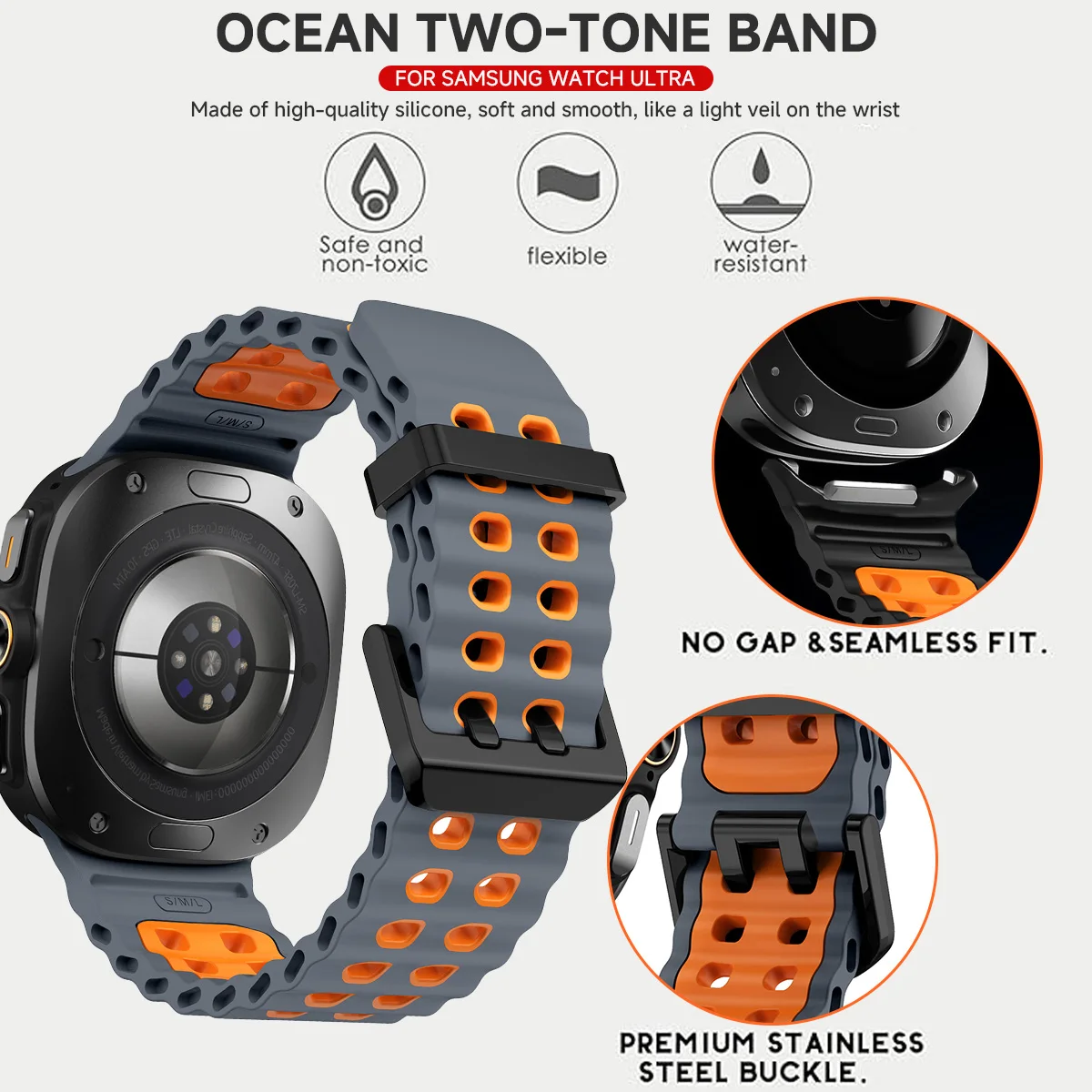 Two-Tone Silicone Band For Sam - Tide Watch Surf 评论和价格